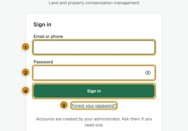 Sign-in page