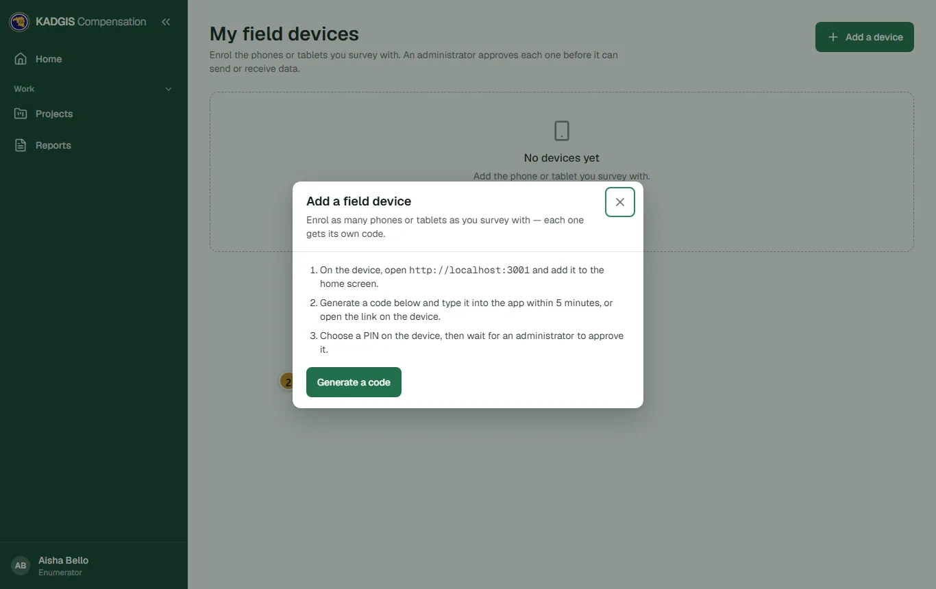 Generate a handoff code in the office app
